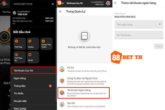 Chọn rút tiền 188BET về tài khoản ngân hàng ngay